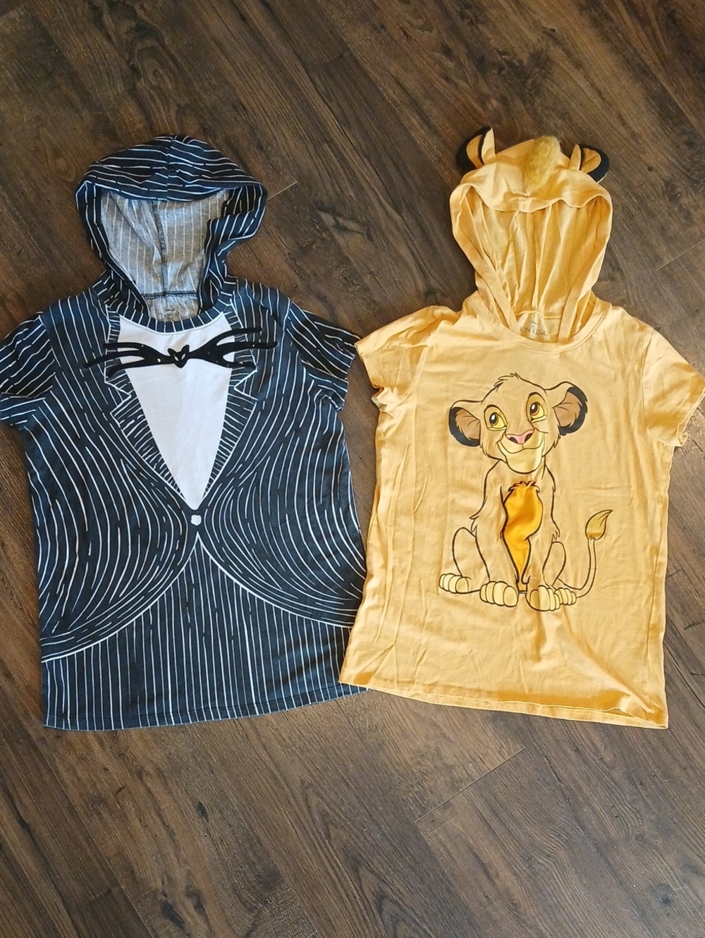 Disney The Lion King Simba Yellow Hooded Kids Tee And Nightmare Before Christmas